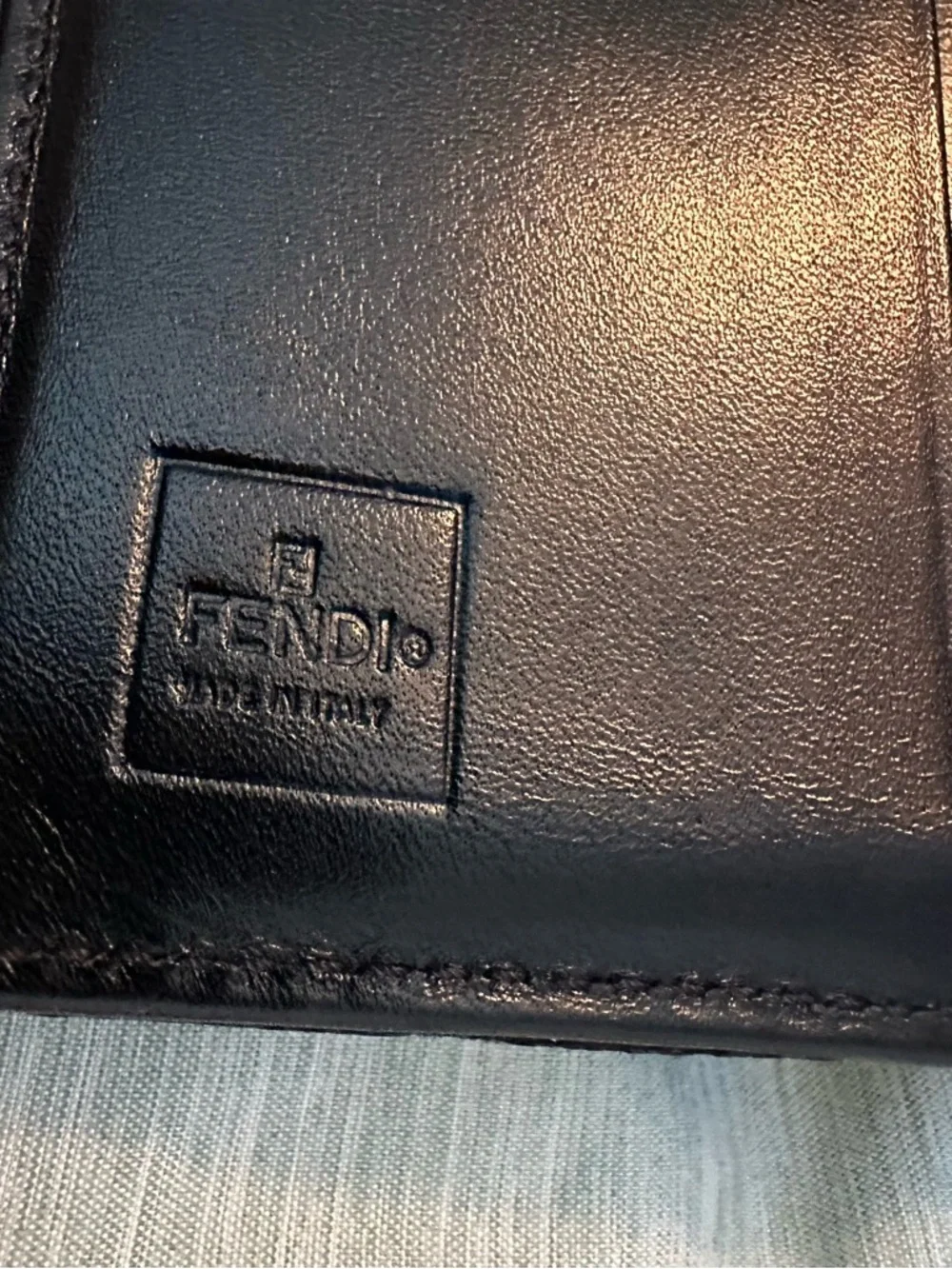 Fendi Trifold Wallet Mini FF Zucca Black Logo Classic Luxury Women’s